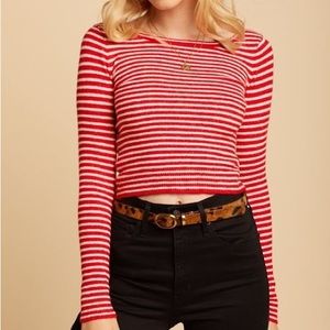 Amuse Society red and white striped sweater
